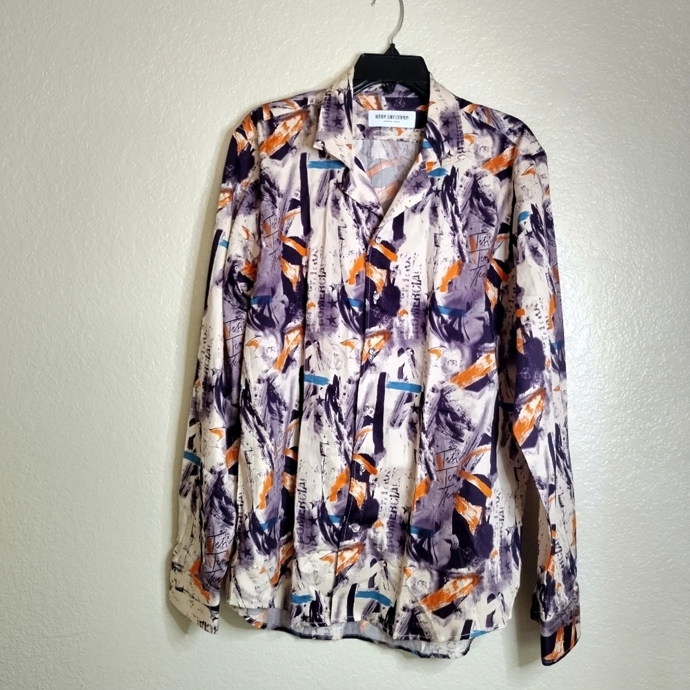 Bombay shirt company button down Long Sleeve shirt Fun Print Sz M